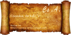 Csonka Artúr névjegykártya