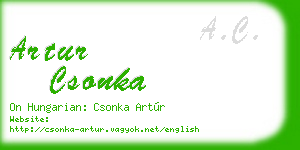 artur csonka business card